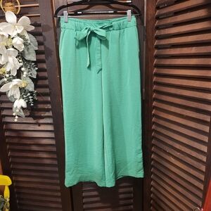 Elegant Green Wide Leg Pants